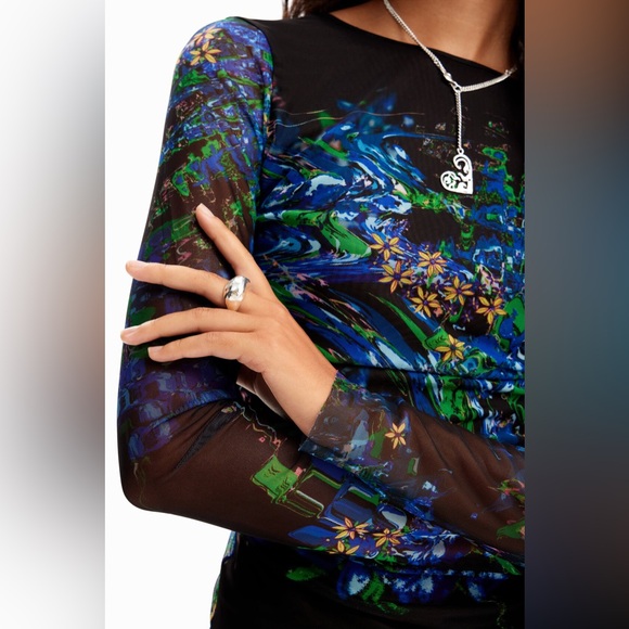 🔥NWT Desigual Tulle Top - Picture 3 of 14